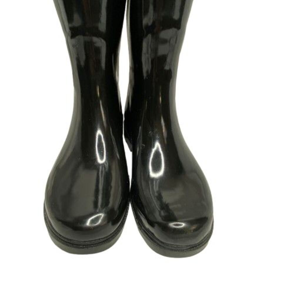Capelli‎ NY Womens Tall Rain Boots 7 Black Rubber Shiny Outdoor Fisherman Preppy - Picture 3 of 12
